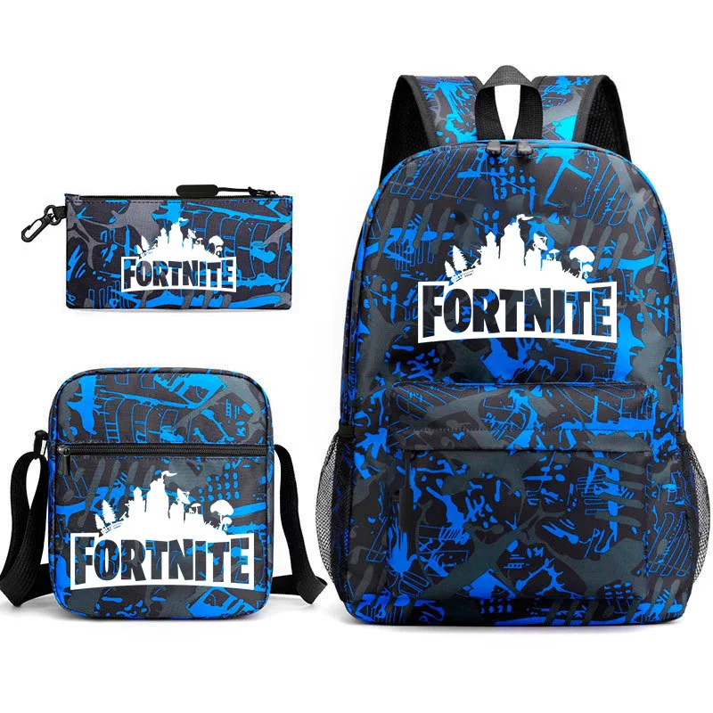 Mochilas de juego Fortnite Kawaii, Mochilas escolares sencillas y ligeras para ordenador portátil, mochilas de viaje para estudiantes de secundaria para estudiantes de secundaria, 3 uds.