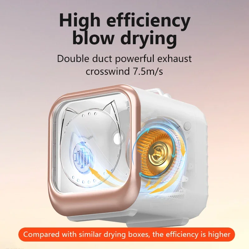White Square Style Pet Dryer Quick Drying with Quiet Sound Cleaning & Grooming Product