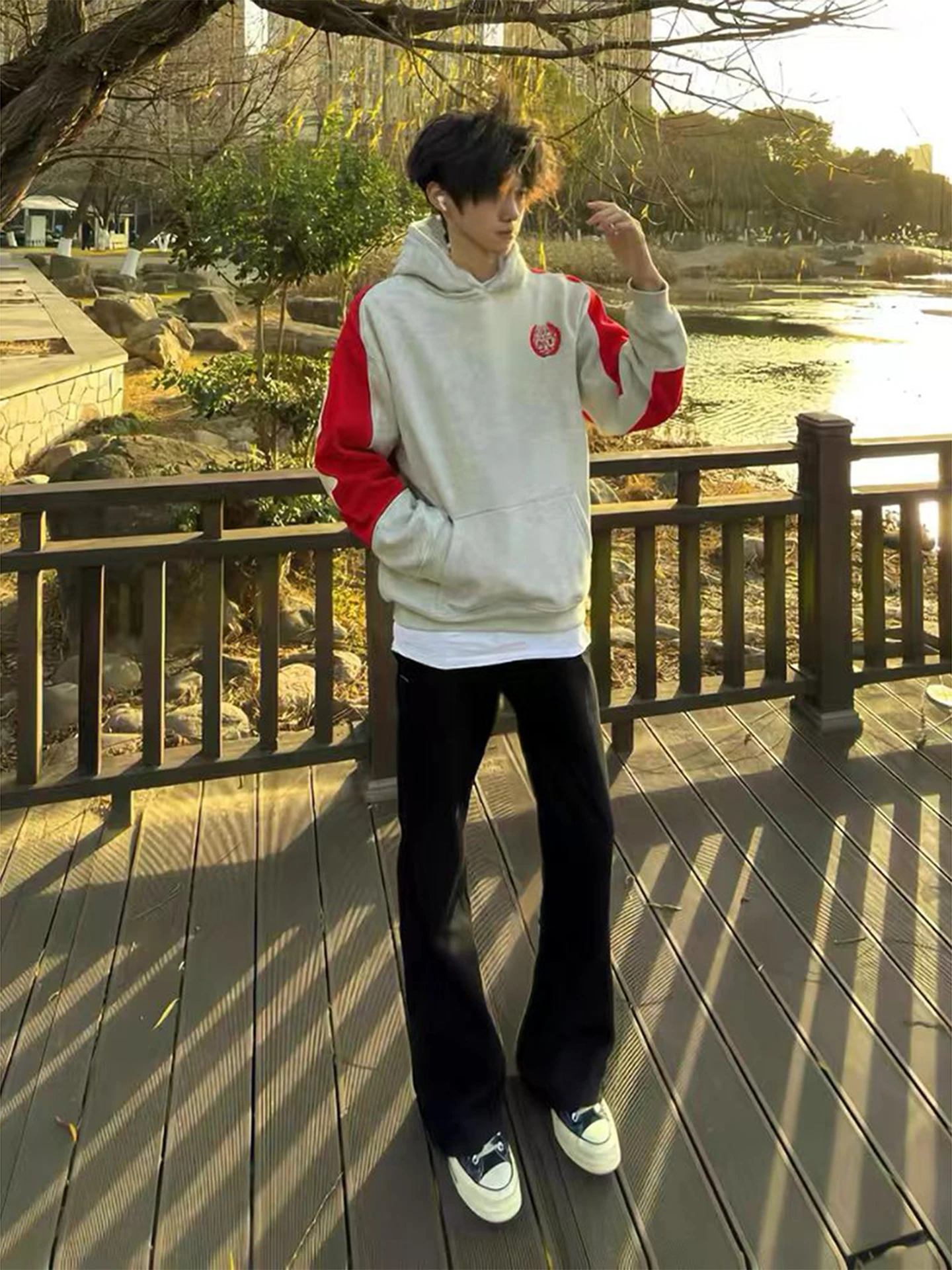 

Мужские джинсы American High Street Bla Fce Lined Cleanfit с прямым кроем и микро-клешем, повседневные, на все сезоны