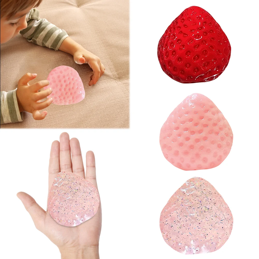 

Милая игрушка для сжимания клубники, медленный отскок, Kawaii Squishies, игрушка из ПВХ, многоразовая игрушка для сжимания клубники для снятия стресса