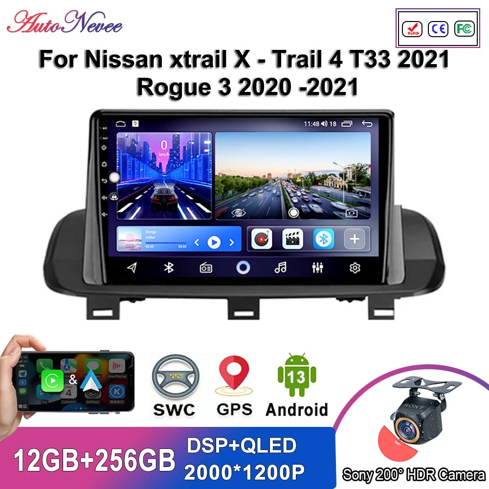 

2K Screen CarPlay Radio For Nissan xtrail X - Trail 4 T33 2021 Rogue 3 2020 -2021 Auto Radio Multimedia Player GPS Navigation 5G