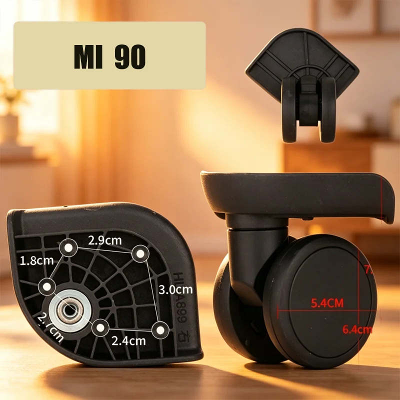For MI 90 Ultra-Quiet Shock-Absorbing Luggage Wheels – Universal Quiet Swivel Wheels For 360-Degree Rotation on Luggage