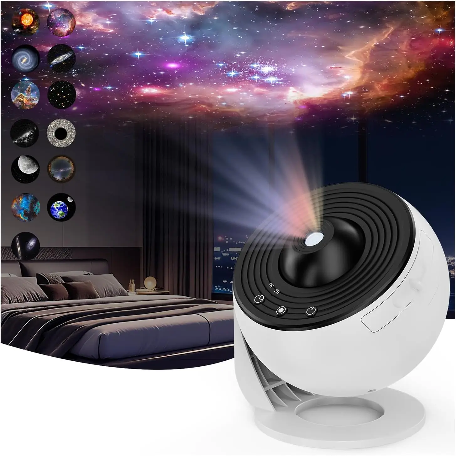 Sterprojector Galaxy Nachtlampje HD Lmage Disc Verbeterde planetariumprojector met afstandsbediening Bluetooth-functie voor kamer