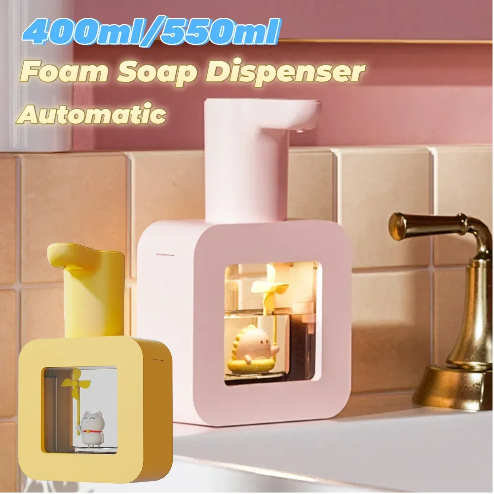 

Милые мультяшные дозаторы для жидкого мыла в виде животных, USB-зарядка, настенные бесконтактные дозаторы пены для ванных комнат в отелях