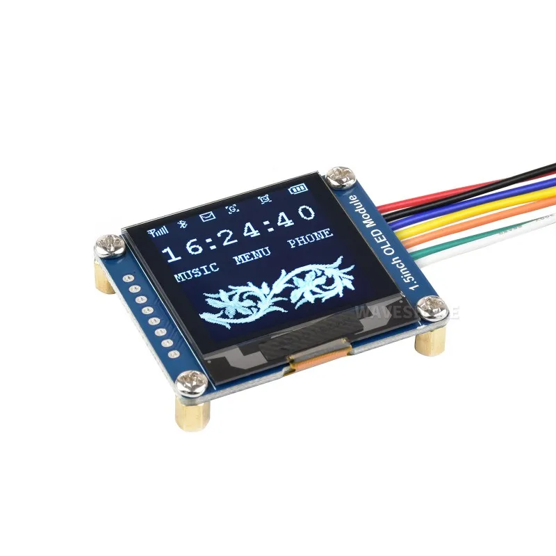 

1.5inch OLED Display Module, 128x128 Pixels, 16 Gray Scale, SPI/I2C Interface for Raspberry Pi/Jetson Nano/Arduino/STM32