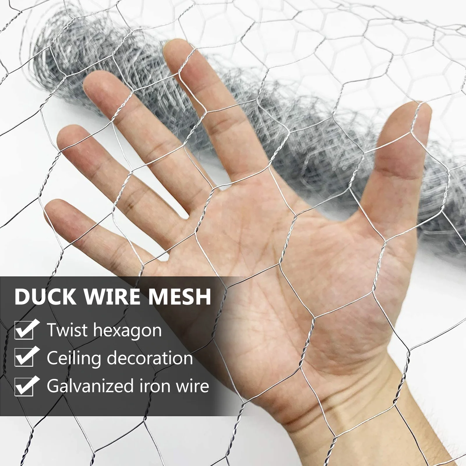 

Chicken Wire Mesh Fence Poultry Netting Galvanized Iron Safe Durable DIY Crafts Garden Decor Poultry Wire Mesh