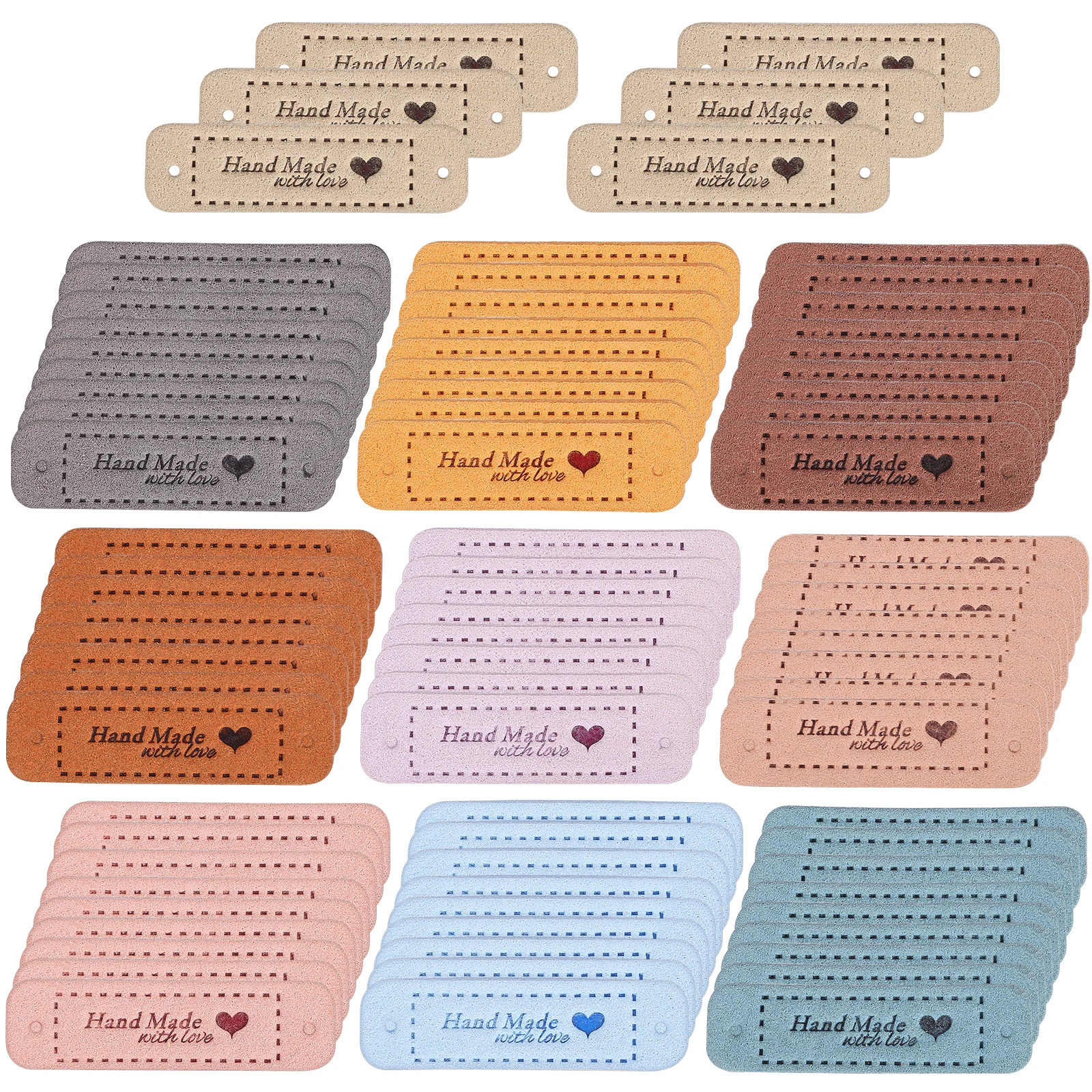 

60 pcs Microfiber Clothing Labels Fleece Tags Handmade Hat Crochet Accessories Personalized Stickers Sewing Craft