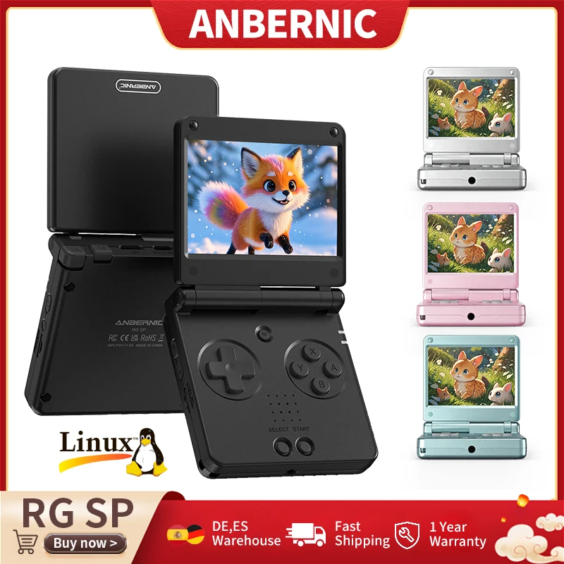 Console de jeu portable rétro Anbernic RG SP Flip, écran IPS 3,4'' à angle de vision complet 720*480, Linux 64 bits, batterie 3300 mAh, RGSP, prend en