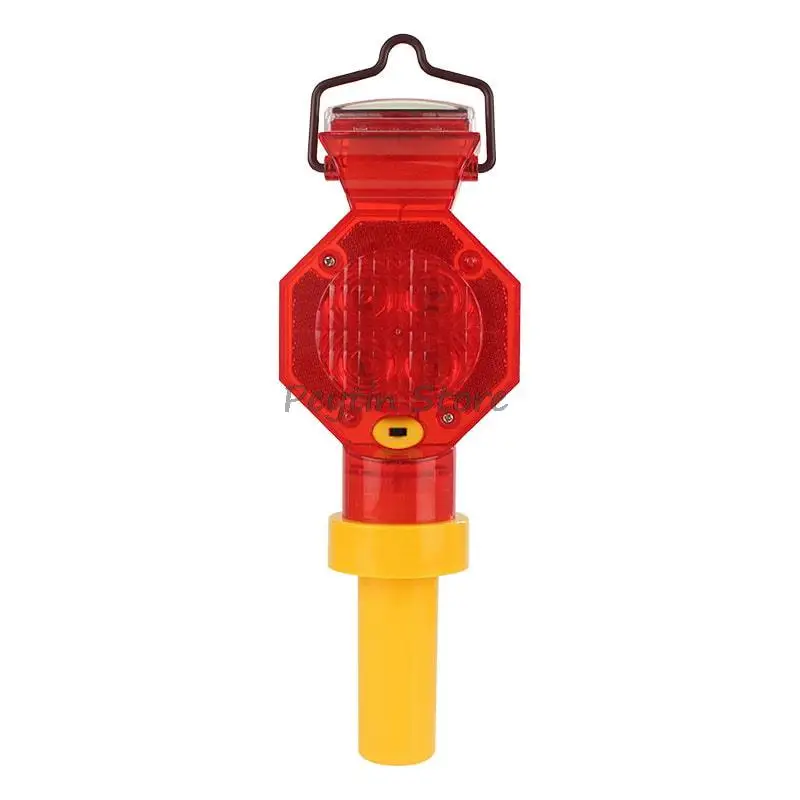 1Pc AB-SU320 Red Yellow Solar Warning Barricade Safety Frequency Explosion Flash Road Cone Plum Lamp