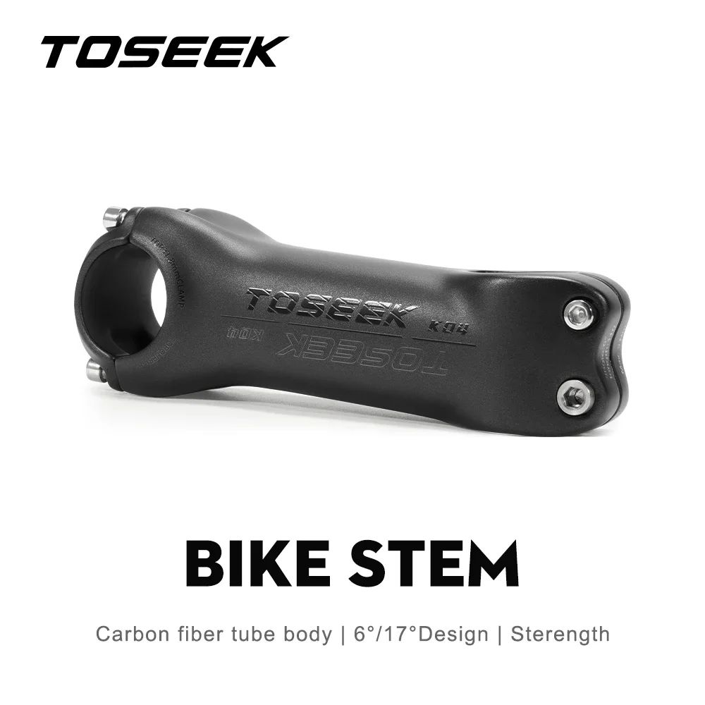 TOSEEK Carbon Stem 6/17Degree Mountain/Road Bike 31.8mm Handlebar Stems  Bicycle Parts Stem Ride Dynamics Parts