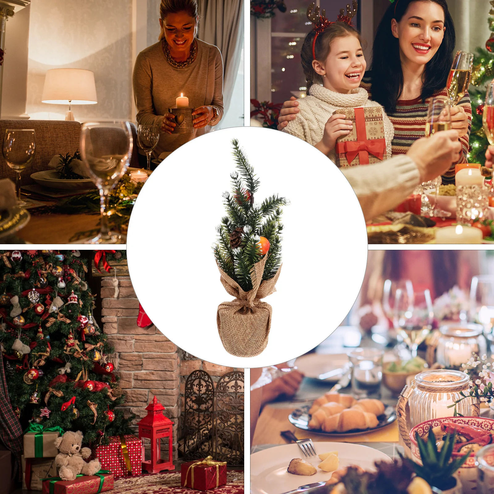 

Xmas Bonsai Props Christmas Tree Desktop Decor Material Unique Gift Creative Design Holiday Party Adornment