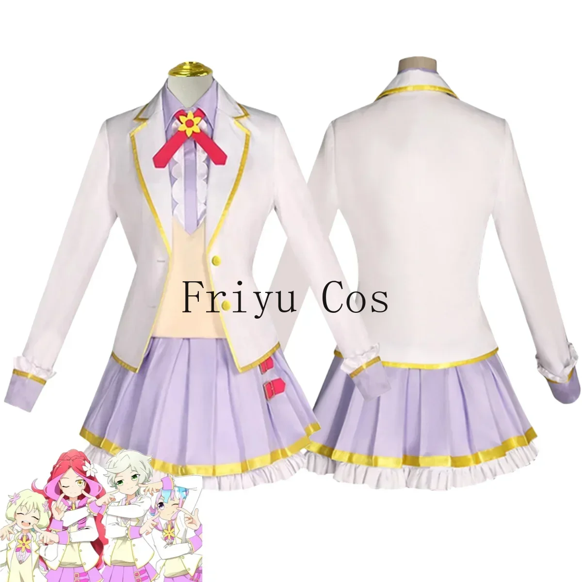 

Anime Aikatsu STARS！Eruza Forute Futaba Aria Kizaki Rei Hanazono Kirara Cosplay Costume Venus Ark JK Uniforms Woman Kawaii Suit