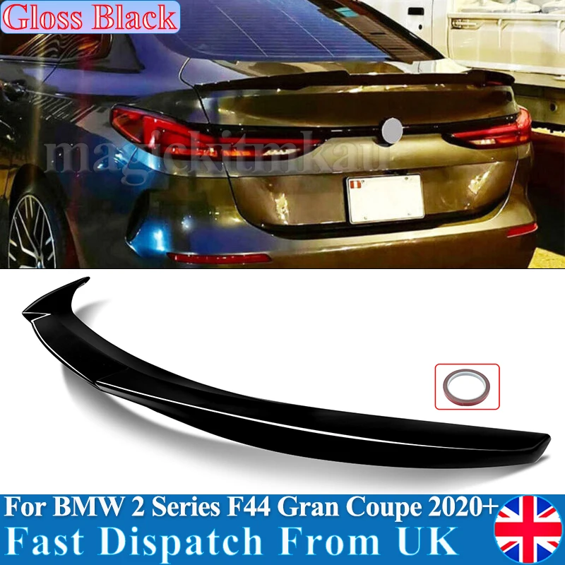 

ДЛЯ BMW 2 SERIES F44, глянцевые черные задние спойлеры, губа 220i M SPORT M4 STYLE 2019 2020 2021 2022 2023 БОТИНКА СПОЙЛЕР LIP GRAN COUPE