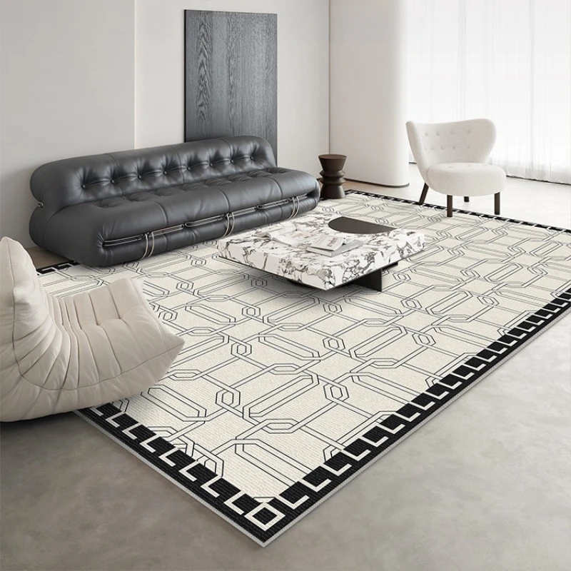 Minimalist Plaid Art Carpet Comfortable Luxury Bedroom Rug Striped Diamond Living Room Carpets Easy Clean Washable Sofa Play Rug