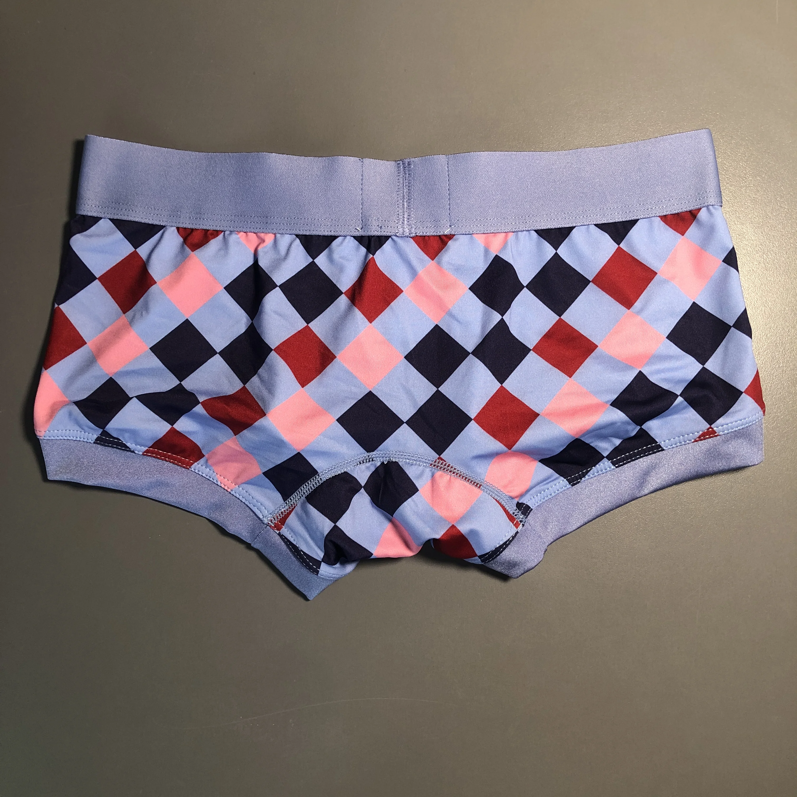 SEOBEAN Herren-Boxershorts mit niedrigem Bund, atmungsaktiv, kariertem Plaid-Print, trendige sexy Unterwäsche für junge Männer – Detail 3