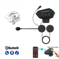 Kebidumei BT-12 Motorcycle Helmet Bluetooth Headset Moto Bike Wireless Hands-Free Auto AnswerMotorbike Earphone with Microphone