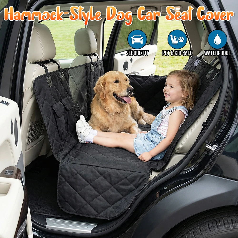 

Dog Travel Bed Pet Car Seat Cover Hammock 600D Waterproof Scratch-Proof Anti-Slip Rear Seat Protector Portable for Car SUV Truck