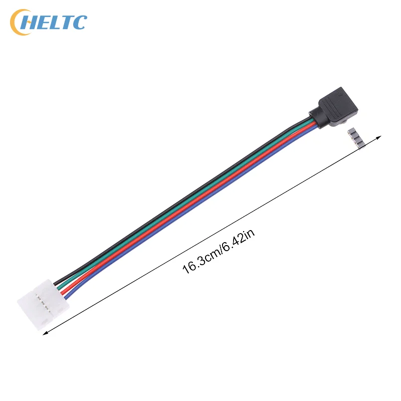 5Pcs/lot 5050 LED RGB Strip Light Connector 4 Pin Conductor Strip To Controller Jumper Solderless Clip On Pigtail Power Adapter