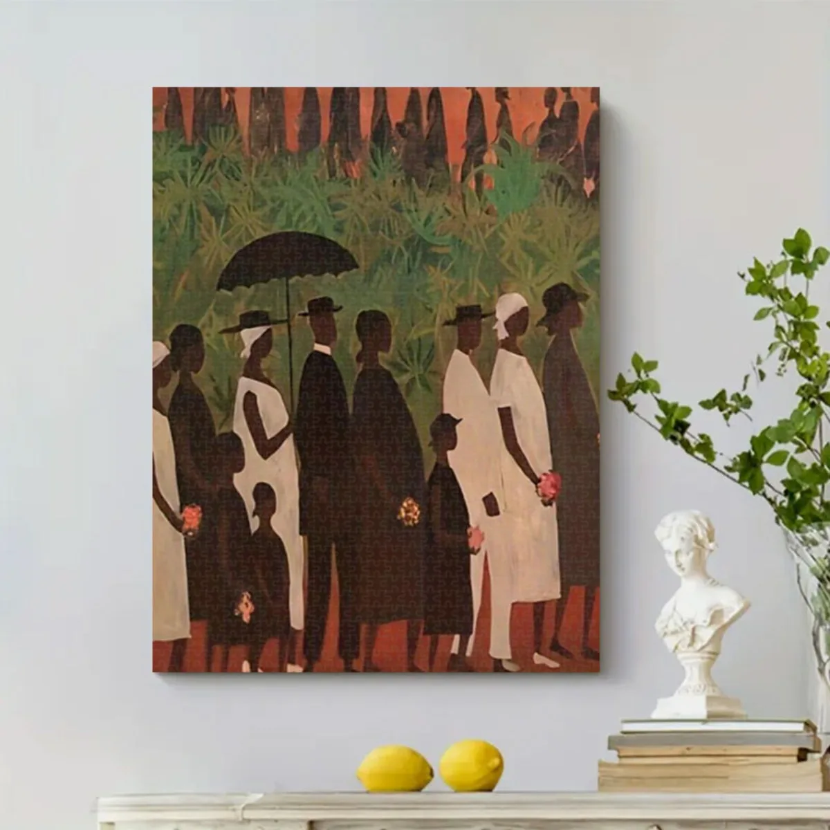 1,000ピース アフリカ系アメリカ人アート葬儀チームパズル - エリス・ウィルソンの「最後の別れ」宗教画複製、シャレ