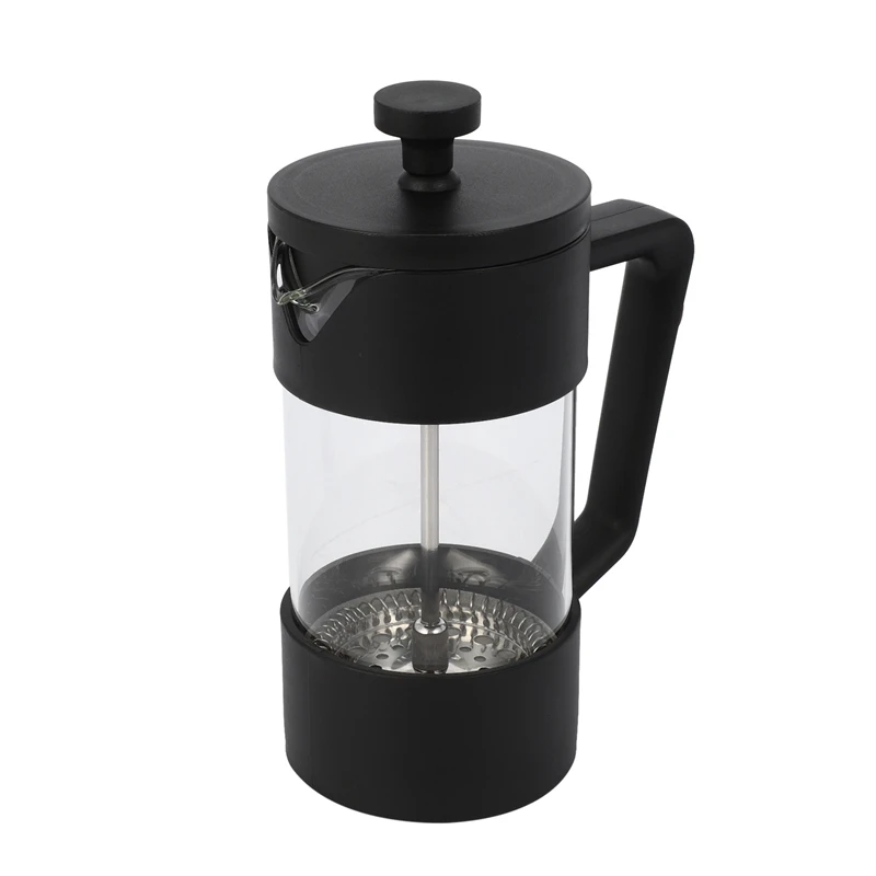 

3X French Press Coffee & Tea Maker 12Oz, Thickened Borosilicate Glass Coffee Press Rust-Free And Dishwasher Safe,Black