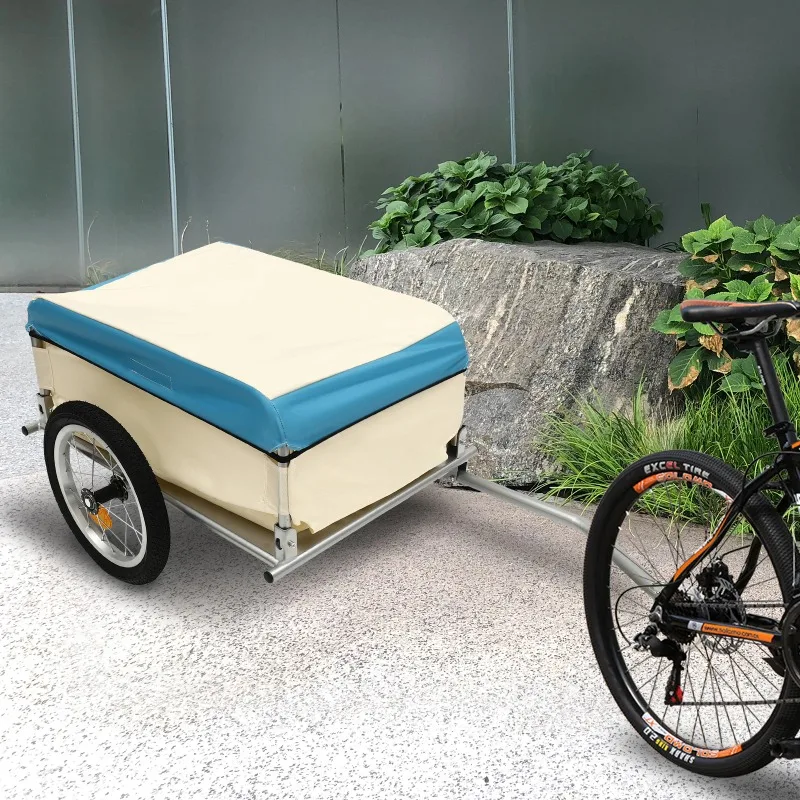 Bicycle Trailer 50 kg Load, Transport Trailer Multiple Whales, Aluminum Utility Cargo Bike Trailer for transportation