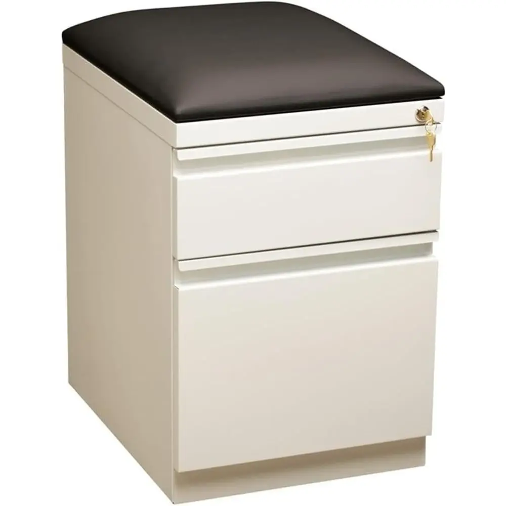 

2-Drawer Metal Mobile Pedestal Cabinet in White and Black
