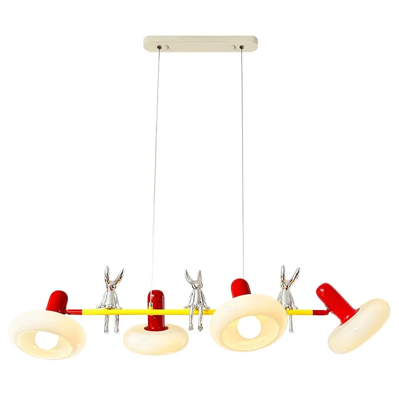 

Cream Wind Rabbit Restaurant Chandelier Full Spectrum Creative Cartoon Bar Table Strip Lighting