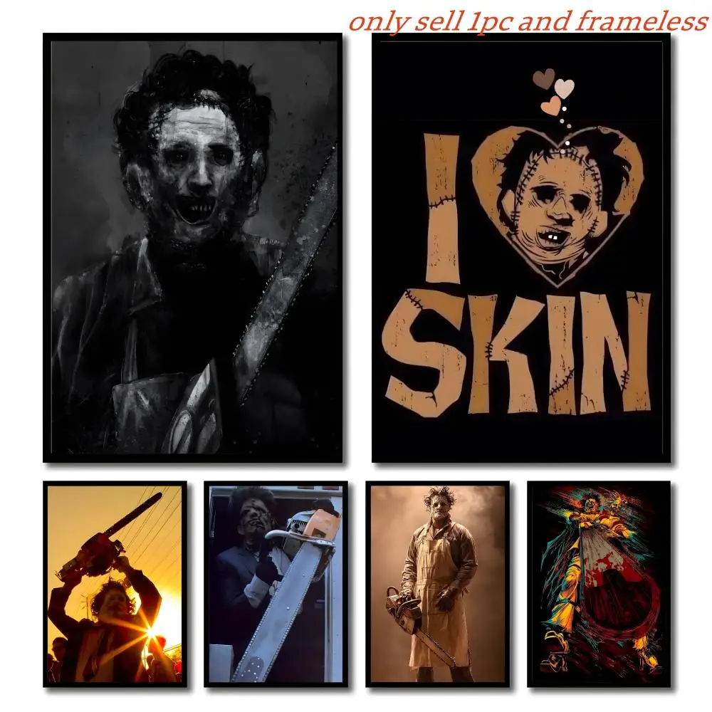 Films Character L-Leatherface Poster Self-adhesive Living Room Bedroom Party Bar Decor Moisture-proof Fade-resistant HD