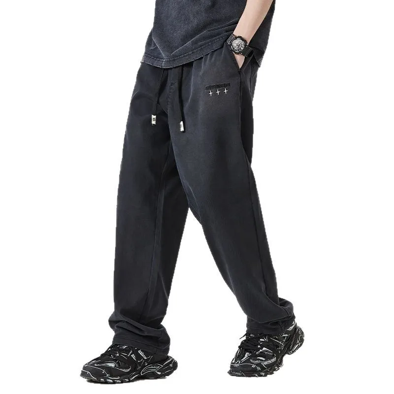 

New Men's Outdoor Commuting Loose Comfortable Breathable Drawstring Track Pants Jogger Men Sweatpants Trousers Casual Pants