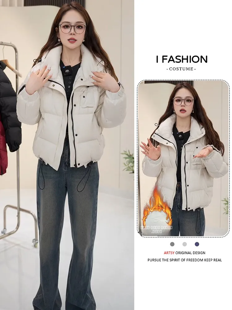 

Faionable Thiened Fce, женское зимнее новое пальто Sle Street Sle, теплая модная верхняя одежда, корейская одежда Sle Loo...