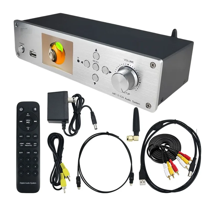 HDMI 5.1 Decoder 2.0 Switcher 2x1 Audio Extractor ARC SPDIF Optical Coaxial PC-USB AUX USB Flash Driver Input Audio DTS AC3