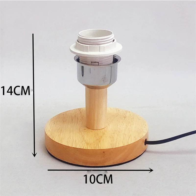 E27 Circular Solid Wooden Base Holder Lamp Cup With Cord ON OFF Switch For Table Lamp Plug In Lamp Bedside Lamp Holder