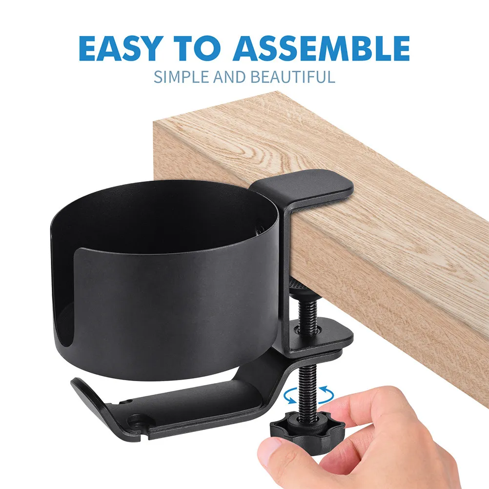 

Multipurpose Desktop Headphone Hanger Stand with Adjustable Clip Cup Holder for Desk Mount Gaming Headset and Drink Support
