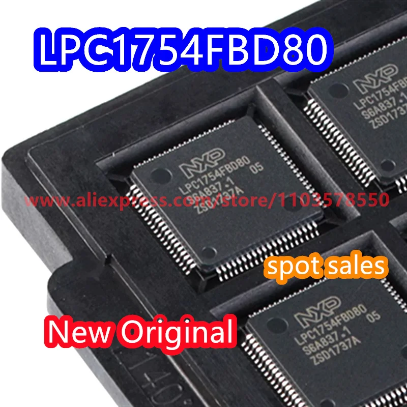 5PCS 100% New original LPC1754FBD80 package LQFP-80 100MHz 32-bit microcontroller chip