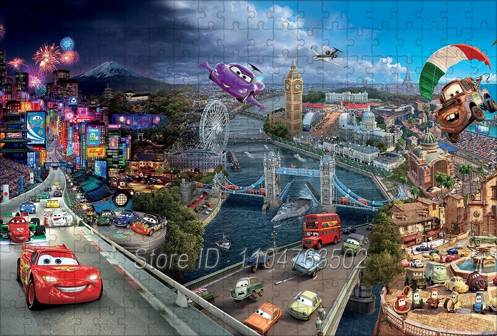 

108/200/300/500/1000 шт. Уолт Дисней фильм автомобили пазлы подарок для взрослых дети творческая коллекция игрушек ручной работы