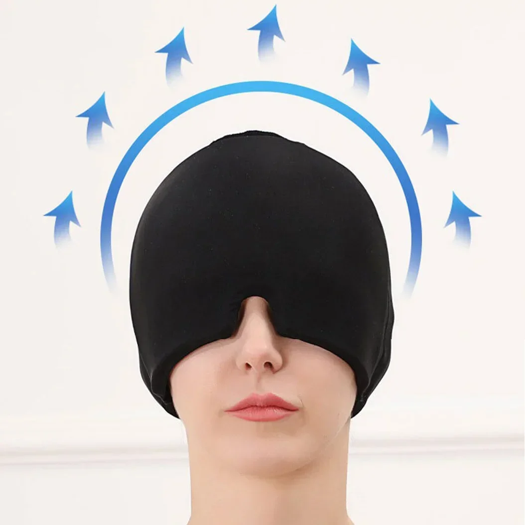 Migraine Relief Hat headache hat Gel Hot Cold Therapy Ice Cap For Relieve Pain Ice Hat Face Mask Head Wrap Massage Sleep Tool