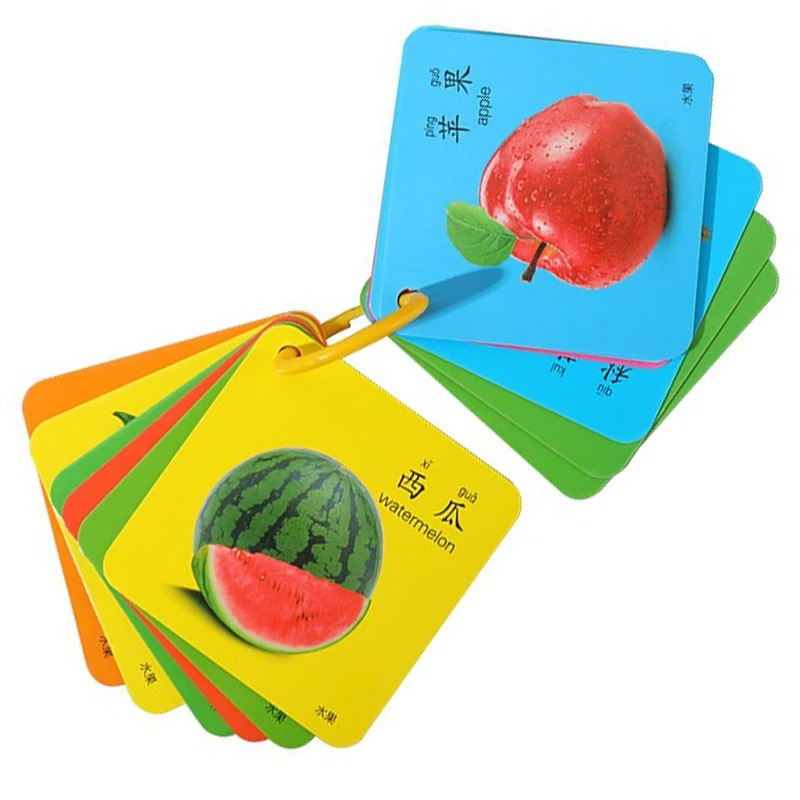 Early Education Enlightenment Book 90 Pages Animal Fruits Numbers Card Cognitive for Children's Literacy Cards Book