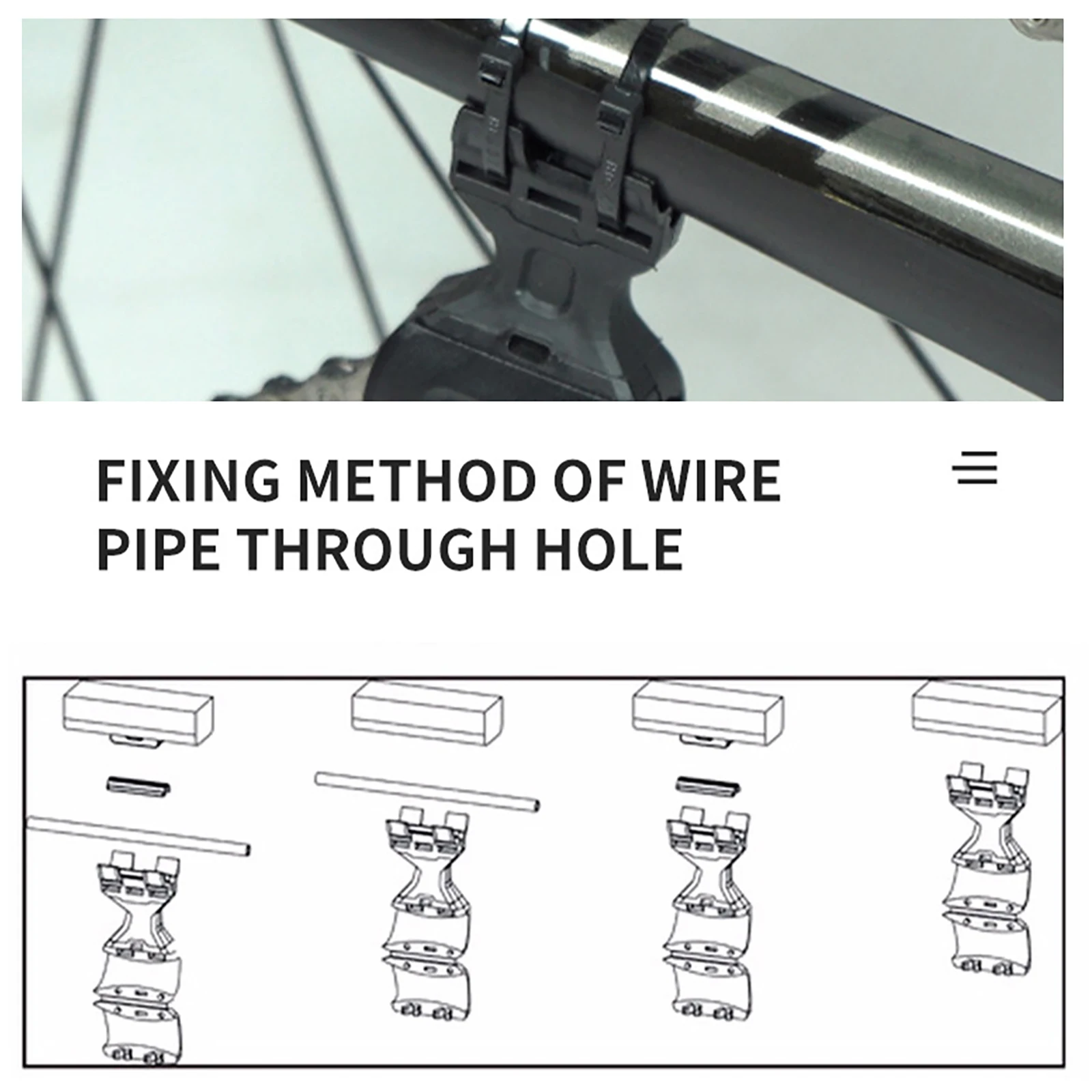 دراجة هوائية جبلية على شكل حرف C، دليل شداد سلسلة، مضاد للسقوط، أسود لمستلزمات تثبيت ركوب الدراجات في الهواء الطلق