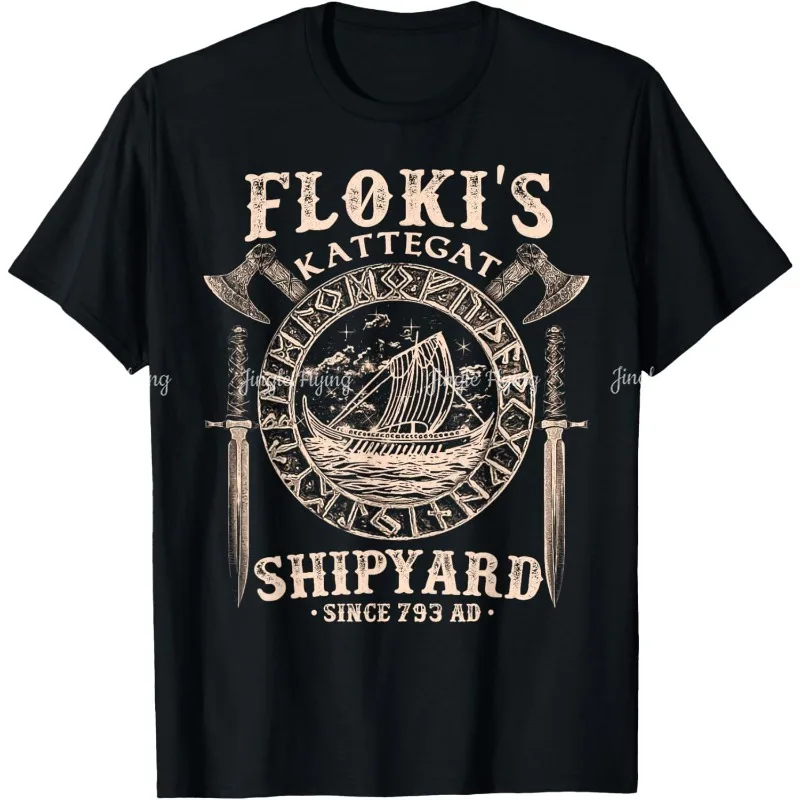 Flokis Shipyard Kattegat Ship And Sword Подарочная футболка унисекс Softstyle хлопок для мужчин и женщин Flokis Shipyard Kattegat Ship And Sword Подарочная футболка унисекс Softstyle хлопок для мужчин и женщин