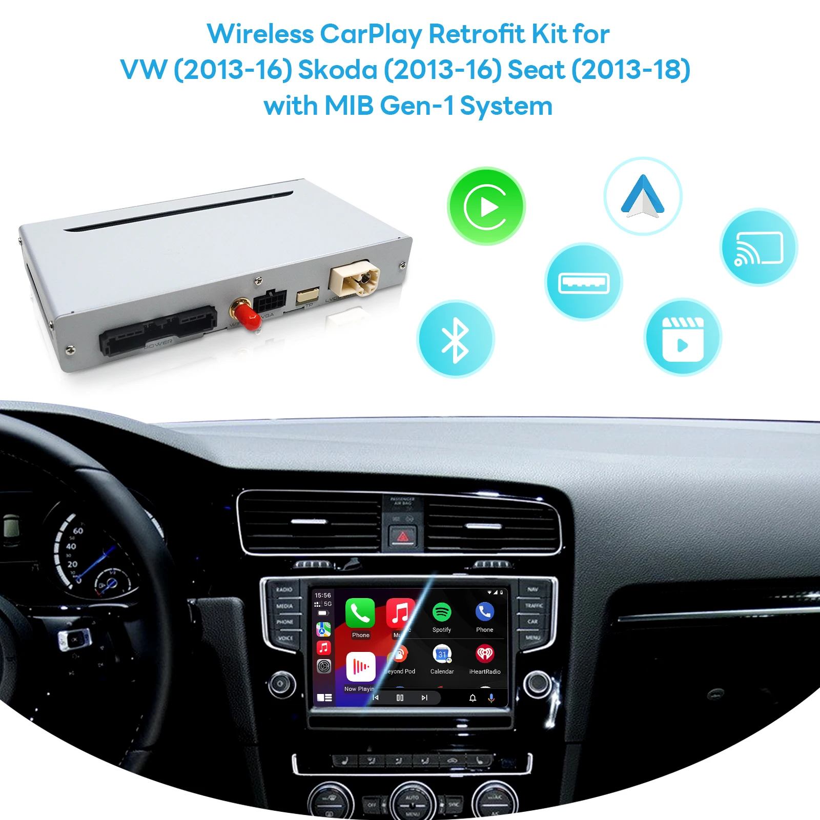 RGB Wireless CarPlay Android Auto Interface 2013-2016 Skoda 2013-2016 Seat 2013-2018 With MIB System