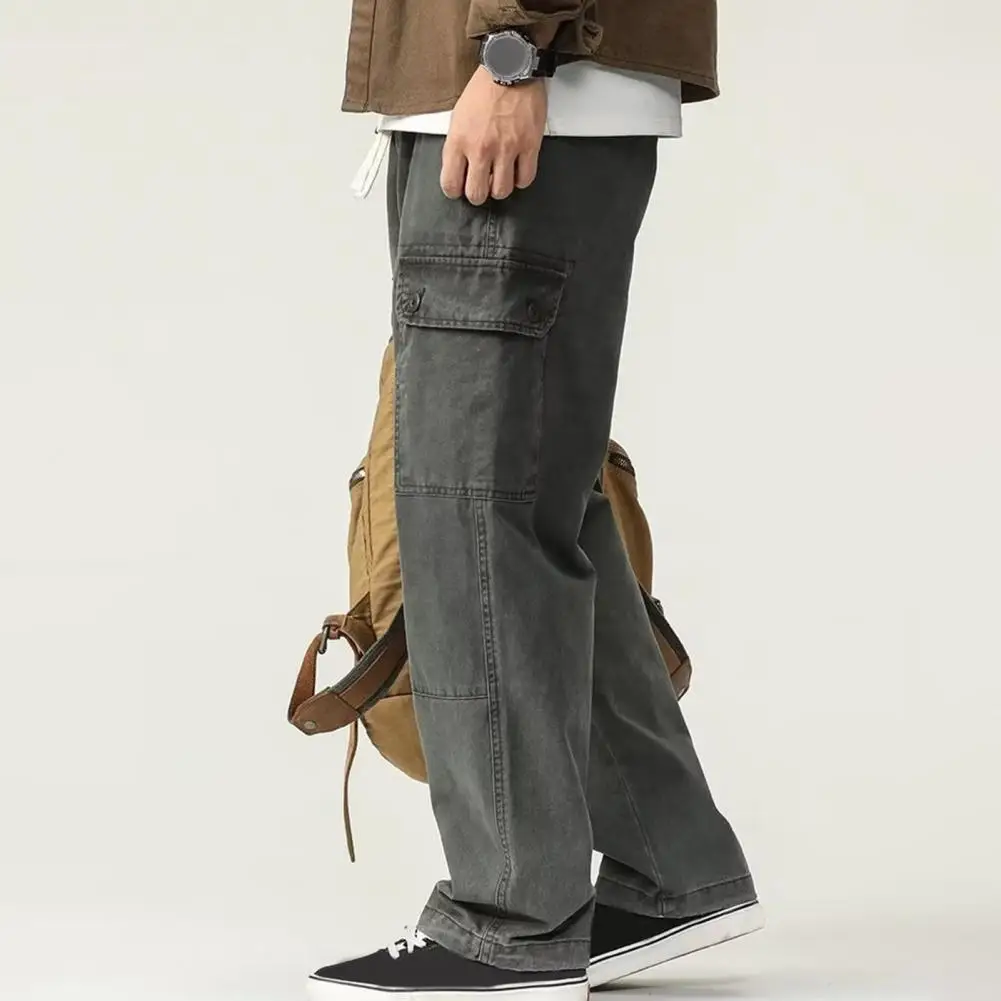 Men Trousers Vintage Style Men's Cargo Pants with Multiple Pockets for Outdoor Travel Streetwear Fashion Men Casual Trousers