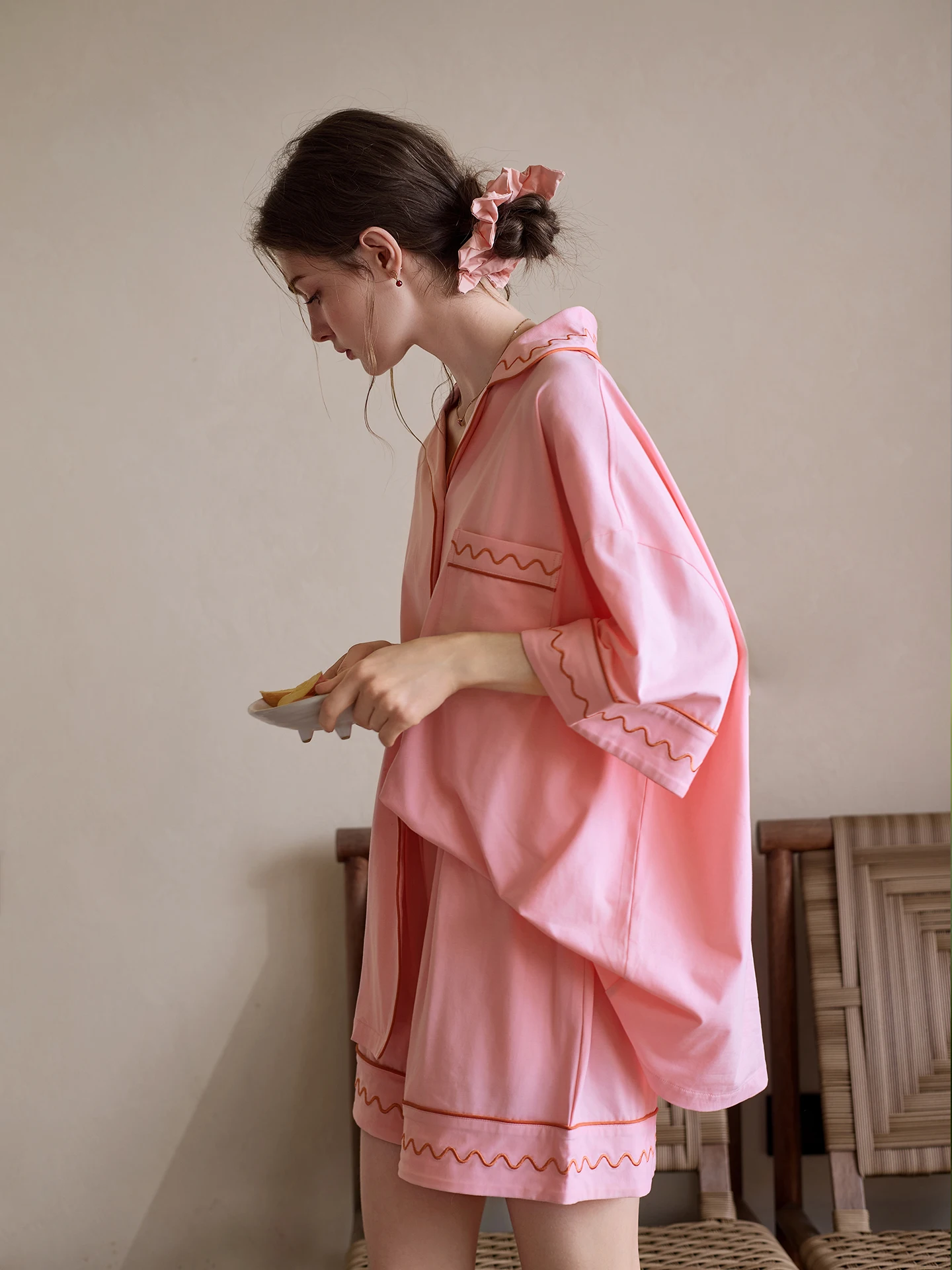 meiteng-ropa-de-dormir-fina-de-algodon-suave-rosa-para-verano-ropa-holgada-para-el-hogar-para-mujer-manga-corta-comoda-y-transpirable-de-poliester