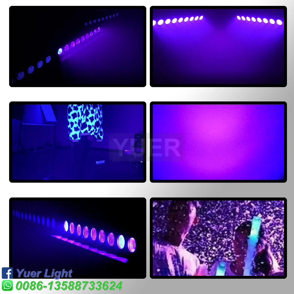 Imagem -06 - Led uv Wash Efeito Bar Light Controle Remoto Palco Iluminação Strobe Horse Racing Party dj Disco Dmx Equipamentos Lâmpada 9x12w