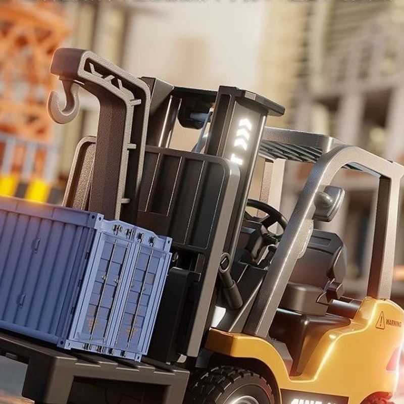 Mini Alloy Forklift Electric Engineering Model with Sound / 3-speed Variable Speed Outdoor Portable EDC Creative Gift Toy
