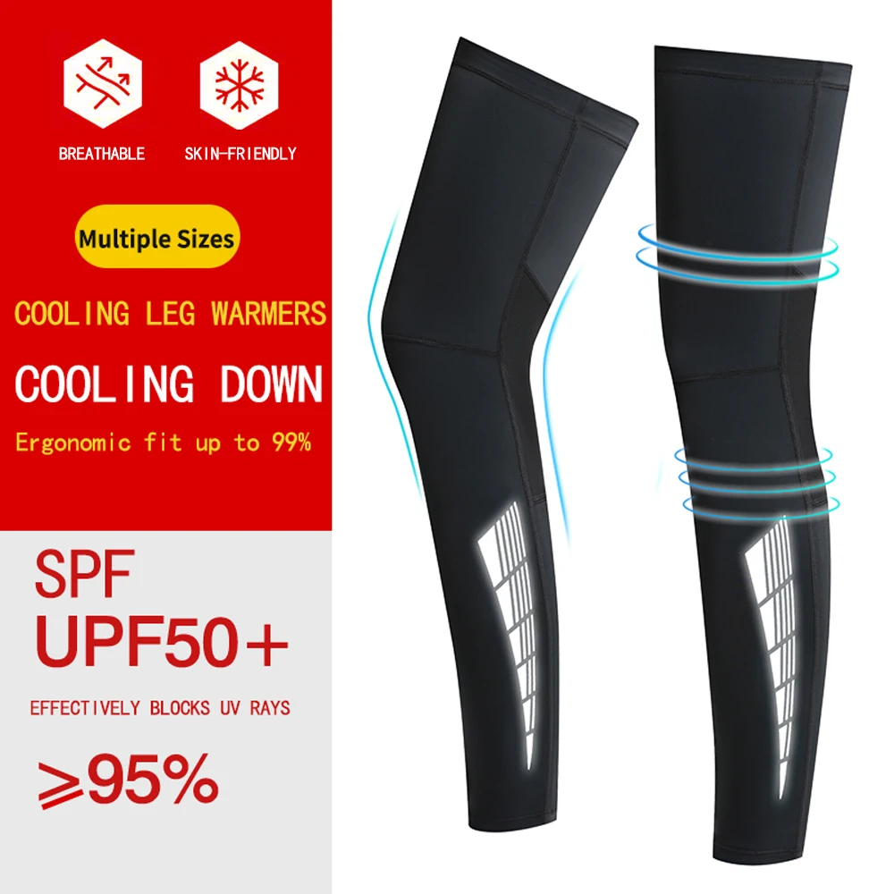 1 Pair Sun protection leg covers, non-slip, cycling, ice silk, breathable, quick-drying leg covers, basketball sports knee pads