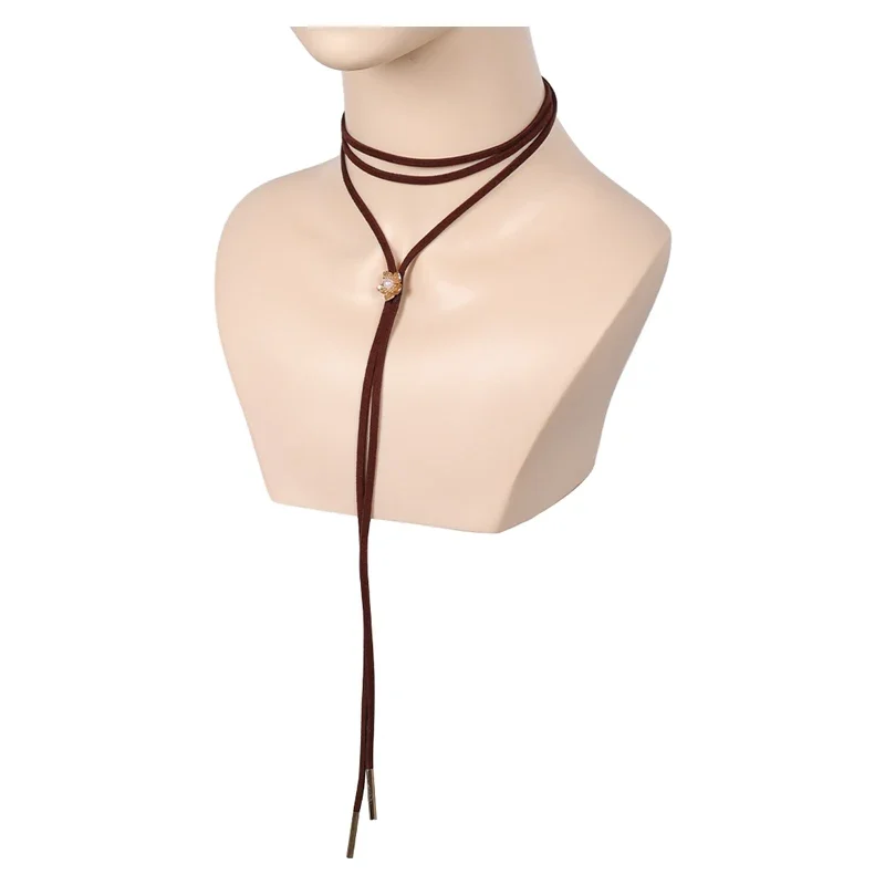 Aerith Necklace Cosplay Costume para Mulheres, Colar, Pescoço, Renda, Halloween, Carnaval, Interpretação de Papéis, Acessórios, Presentes, Adulto, Meninas