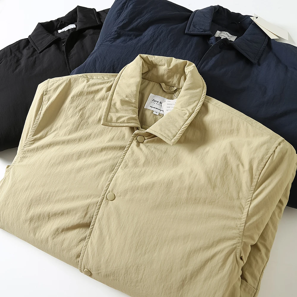 

Retro Japanese Sle Thiened Cotton Jaet Collared Mid-Length Casual Loose Fit Men's Autumn Winter Warm Outerwear