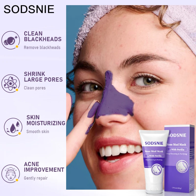 Nose Mud Mask Deep Cleansing Moisturizing Skin Care Face Masks Remove Blackheads Shrink Pores Oil Control Face Care 50g