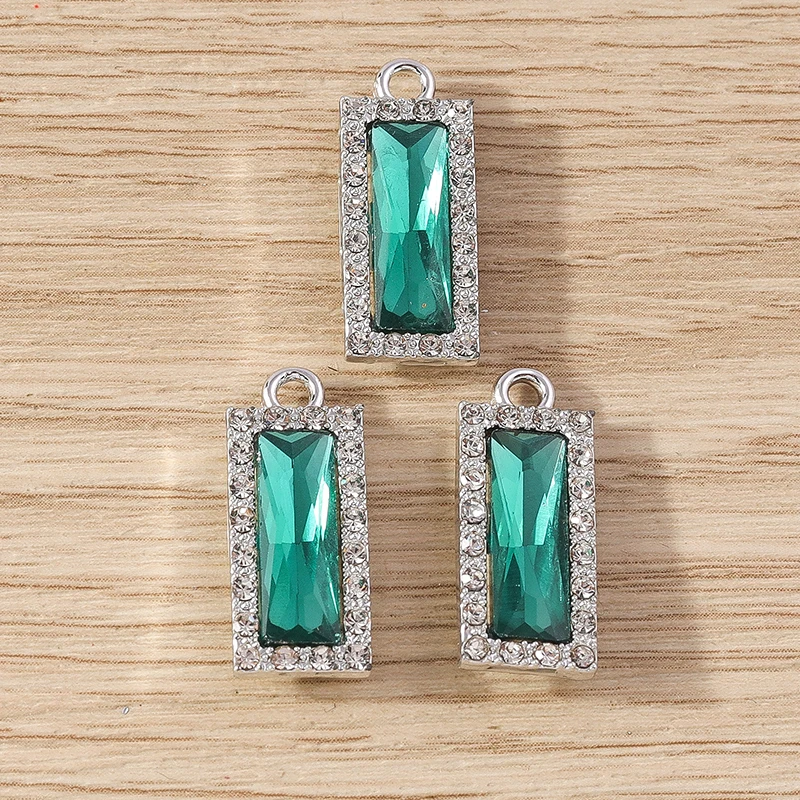 Tusember 10 Stück 9*22mm Charms Kristall-Edelstein Rechteckige Anhänger für DIY Handgemachte Hängeohrringe Halsketten Zubehör – Detail 9