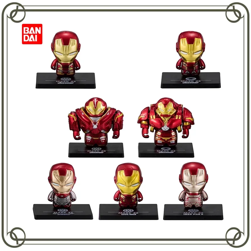 Original BANDAI Marvel Ironman Avengers Mark42 Mark46 Gashapon Mini Figure Kids toy Christmas gift